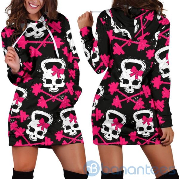 Gym Skull Hoodie Dress For Women Product Photo