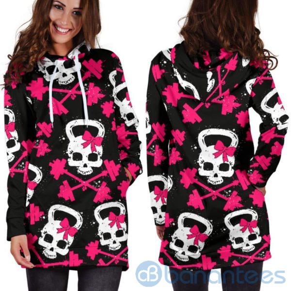 Gym Skull Hoodie Dress For Women Product Photo