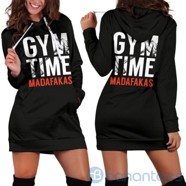Gym Time Madafakas Hoodie Dress For Women Product Photo