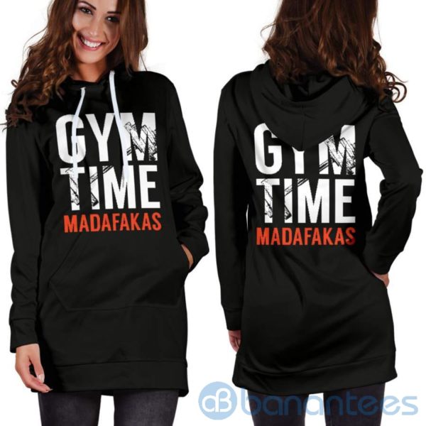 Gym Time Madafakas Hoodie Dress For Women Product Photo