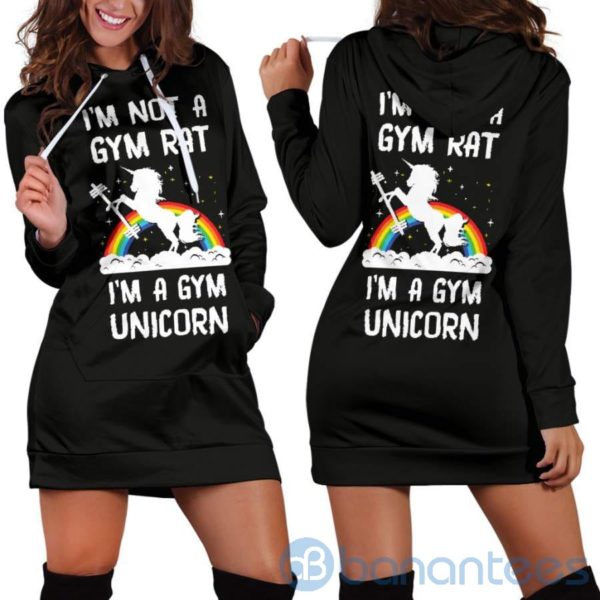 Gym Unicorn Hoodie Dress For Women Product Photo