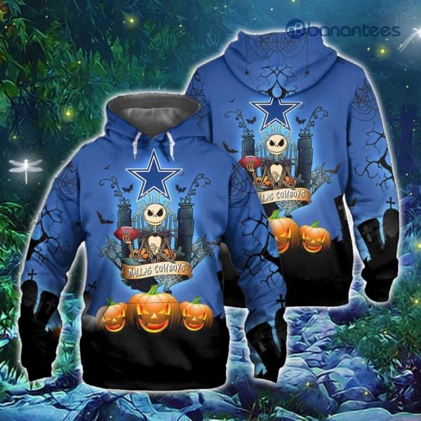 Halloween Costume Dallas Cowboys Hoodies Jack Skellington 3D Graphic Full Printed 3D Hoodie Product Photo