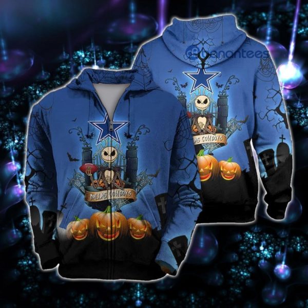 Halloween Costume Dallas Cowboys Hoodies Jack Skellington 3D Graphic Full Printed 3D Hoodie Product Photo