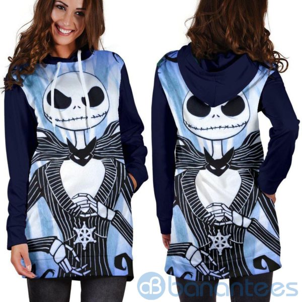 Halloween Jack Skellington Hoodie Dress For Women Product Photo