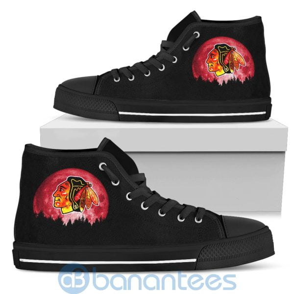 Halloween Moon Chicago Blackhawks High Top Shoes Product Photo