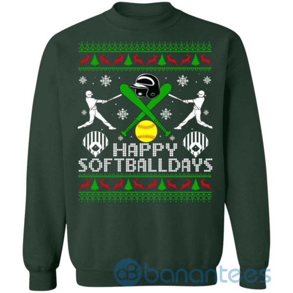 Happy Softball Days Ugly Sweater Style Sweatshirt Sport Xmas Sweatshirt Product Photo
