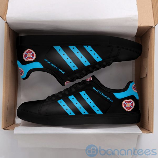 Heart Of Midlothian Fc Light Blue Striped Low Top Skate Shoes Product Photo
