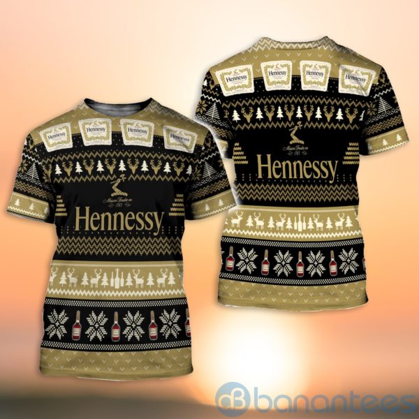 Hennessy Whiskey Ugly Christmas All Over Printed 3D Shirt Product Photo