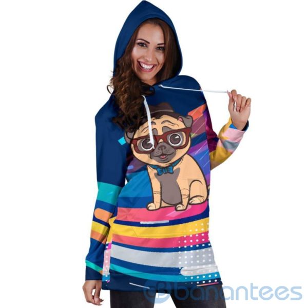 Hip Pug Hoodie Dress For Women Product Photo
