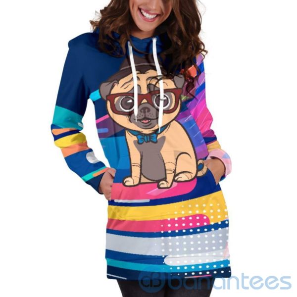 Hip Pug Hoodie Dress For Women Product Photo