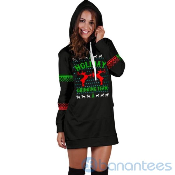 Holiday Drinking Team Christmas Hoodie Dress For Women Product Photo