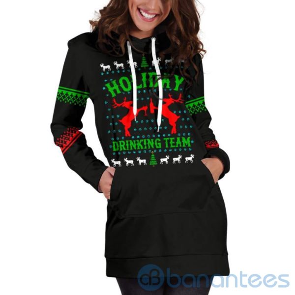 Holiday Drinking Team Christmas Hoodie Dress For Women Product Photo
