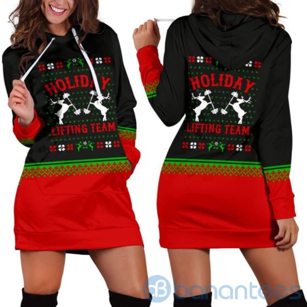 Holiday Lifting Team Christmas Hoodie Dress For Women Product Photo