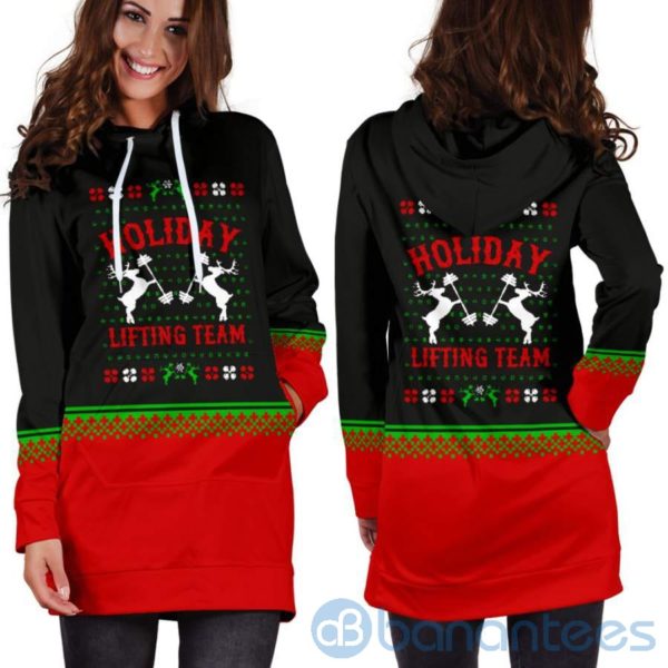 Holiday Lifting Team Christmas Hoodie Dress For Women Product Photo