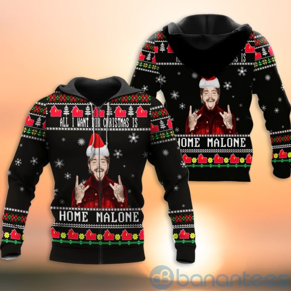 Home Malone Ugly Christmas All Over Printed 3D Shirt Product Photo