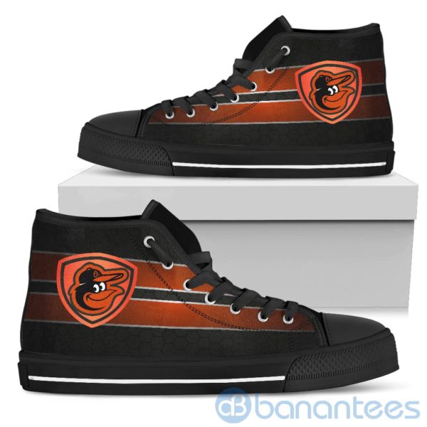 Horizontal Stripes Baltimore Orioles High Top Shoes Product Photo