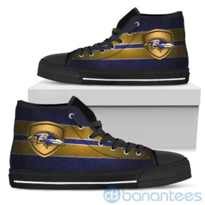 Horizontal Stripes Baltimore Ravens High Top Shoes Product Photo