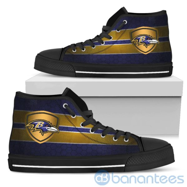 Horizontal Stripes Baltimore Ravens High Top Shoes Product Photo