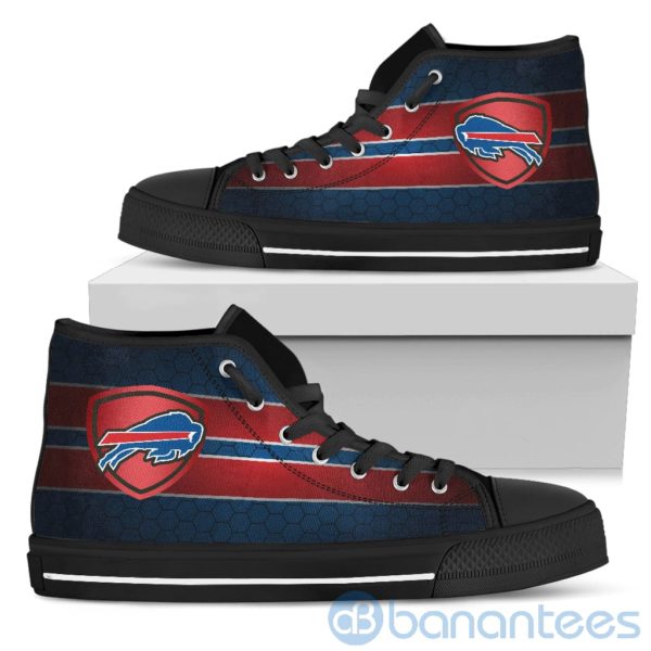 Horizontal Stripes Buffalo Bills High Top Shoes Product Photo