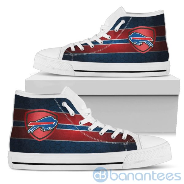 Horizontal Stripes Buffalo Bills High Top Shoes Product Photo