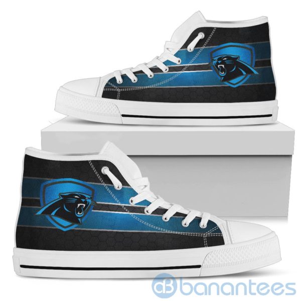 Horizontal Stripes Carolina Panthers High Top Shoes Product Photo