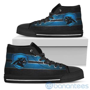 Horizontal Stripes Carolina Panthers High Top Shoes Product Photo