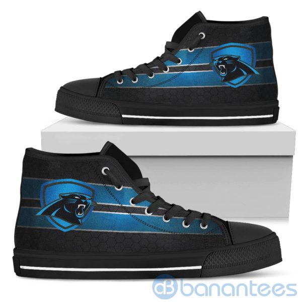Horizontal Stripes Carolina Panthers High Top Shoes Product Photo