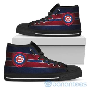 Horizontal Stripes Chicago Cubs High Top Shoes Product Photo