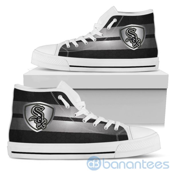 Horizontal Stripes Chicago White Sox High Top Shoes Product Photo