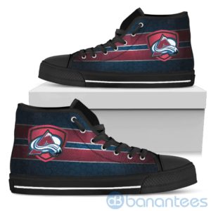 Horizontal Stripes Colorado Avalanche High Top Shoes Product Photo