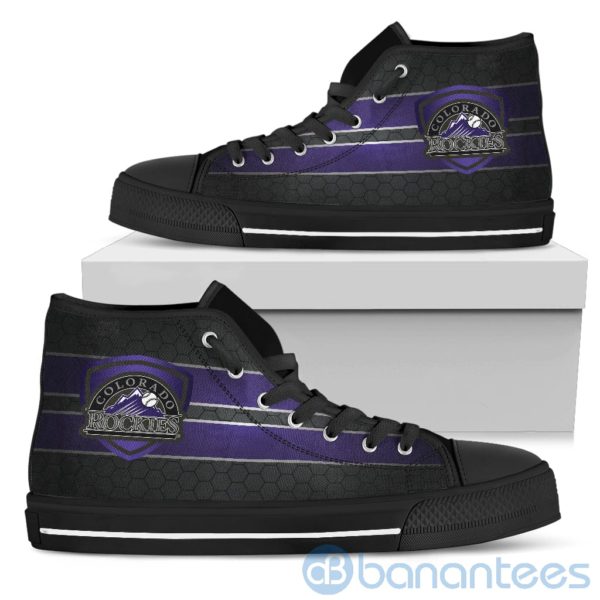 Horizontal Stripes Colorado Rockies High Top Shoes Product Photo