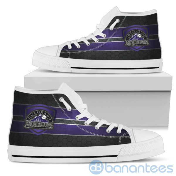 Horizontal Stripes Colorado Rockies High Top Shoes Product Photo