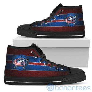 Horizontal Stripes Columbus Blue Jackets High Top Shoes Product Photo