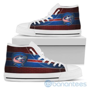 Horizontal Stripes Columbus Blue Jackets High Top Shoes Product Photo