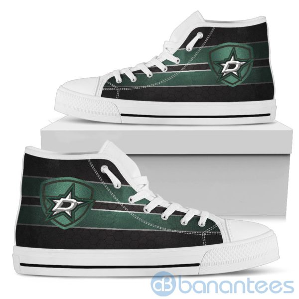 Horizontal Stripes Dallas Stars High Top Shoes Product Photo