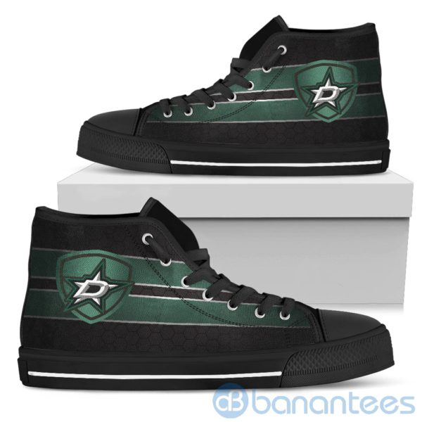 Horizontal Stripes Dallas Stars High Top Shoes Product Photo