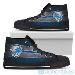 Horizontal Stripes Detroit Lions High Top Shoes Product Photo