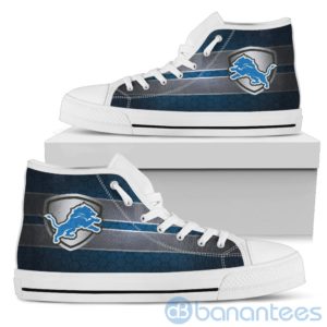 Horizontal Stripes Detroit Lions High Top Shoes Product Photo