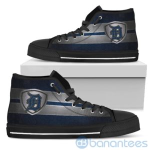 Horizontal Stripes Detroit Tigers High Top Shoes Product Photo
