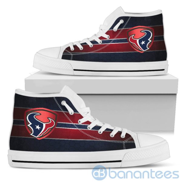 Horizontal Stripes Houston Texans High Top Shoes Product Photo
