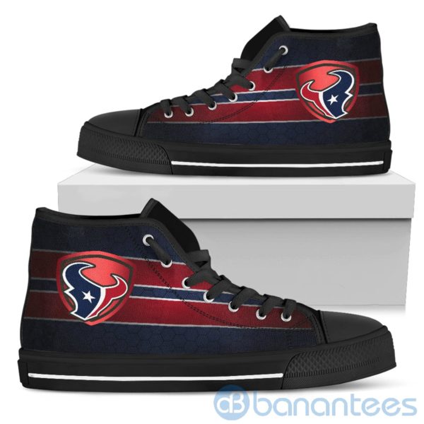 Horizontal Stripes Houston Texans High Top Shoes Product Photo