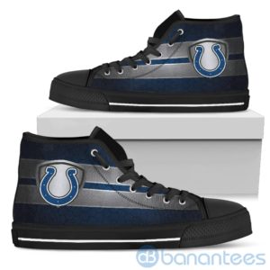 Horizontal Stripes Indianapolis Colts High Top Shoes Product Photo