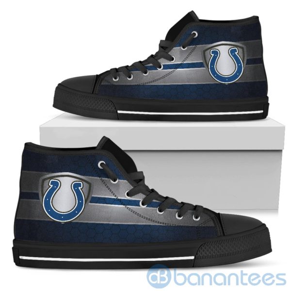 Horizontal Stripes Indianapolis Colts High Top Shoes Product Photo