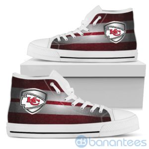 Horizontal Stripes Kansas City Chiefs High Top Shoes Product Photo