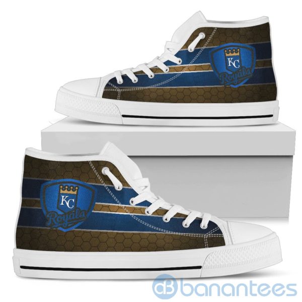 Horizontal Stripes Kansas City Royals High Top Shoes Product Photo