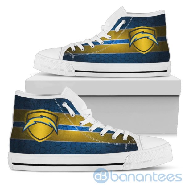 Horizontal Stripes Los Angeles Chargers High Top Shoes Product Photo