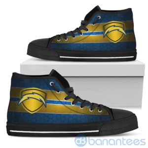 Horizontal Stripes Los Angeles Chargers High Top Shoes Product Photo