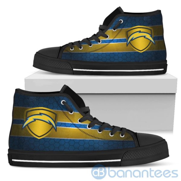 Horizontal Stripes Los Angeles Chargers High Top Shoes Product Photo