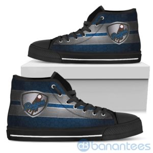 Horizontal Stripes Los Angeles Dodgers High Top Shoes Product Photo