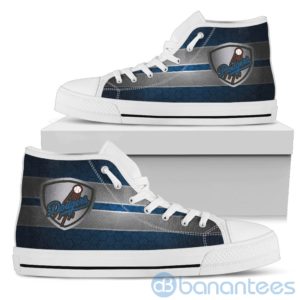 Horizontal Stripes Los Angeles Dodgers High Top Shoes Product Photo